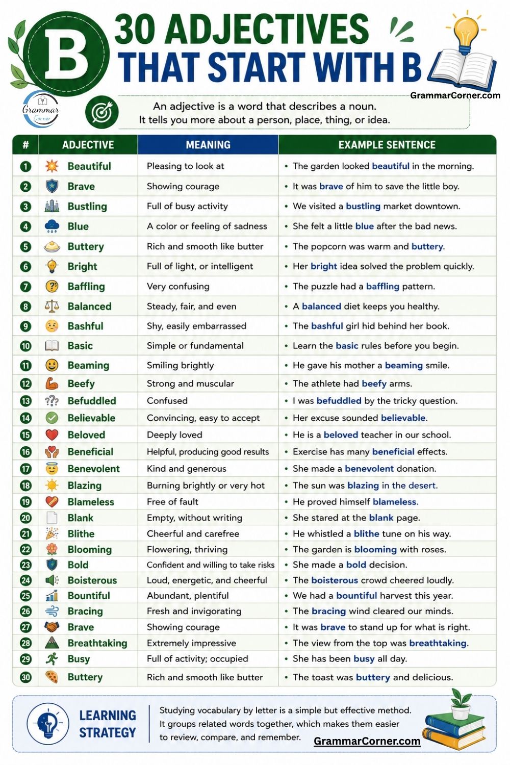 30 Adjectives That Start With B