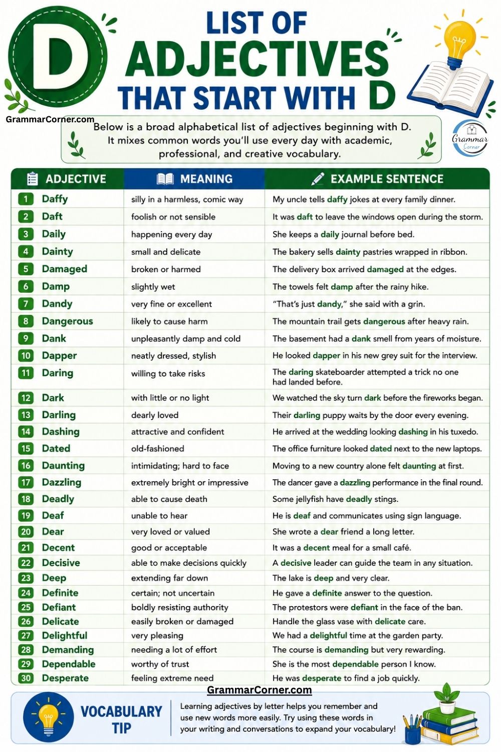 30 Adjectives That Start With D