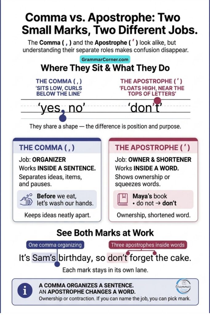 Comma vs Apostrophe (Key Differences)