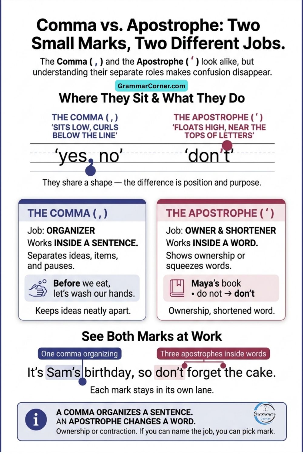 Comma vs Apostrophe (Key Differences)