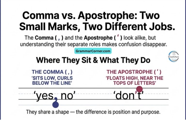 Difference between comma and apostrophe