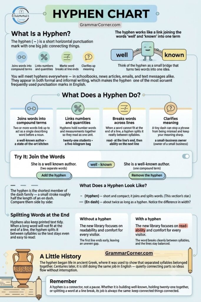 Hyphen Chart (Usage Rules and Examples)