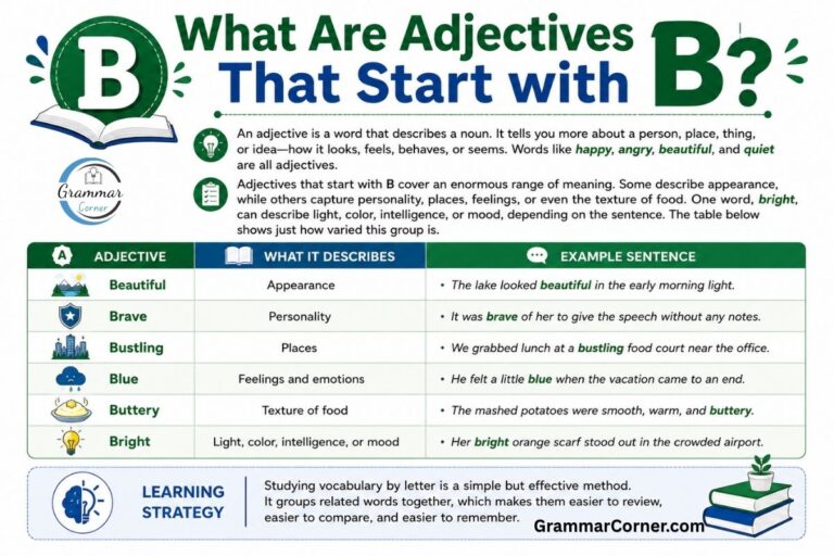 List of Adjectives that start with B