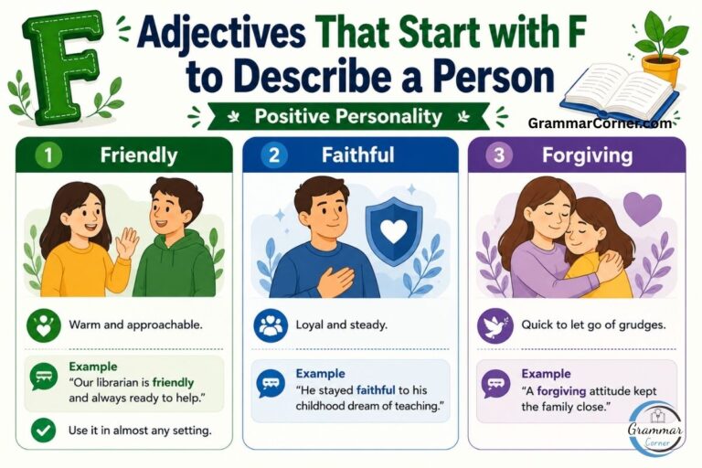 Adjectives that start with F to describe a person