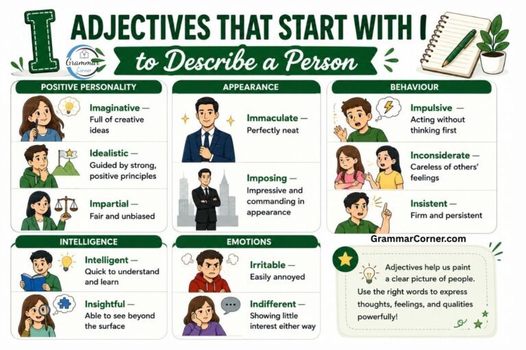 Adjectives that start with I to Describe a Person