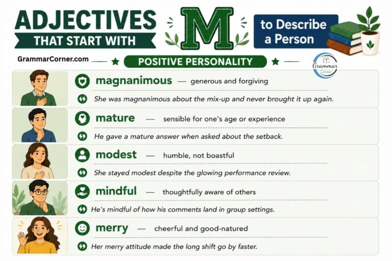 Adjectives that start with M to describe a person