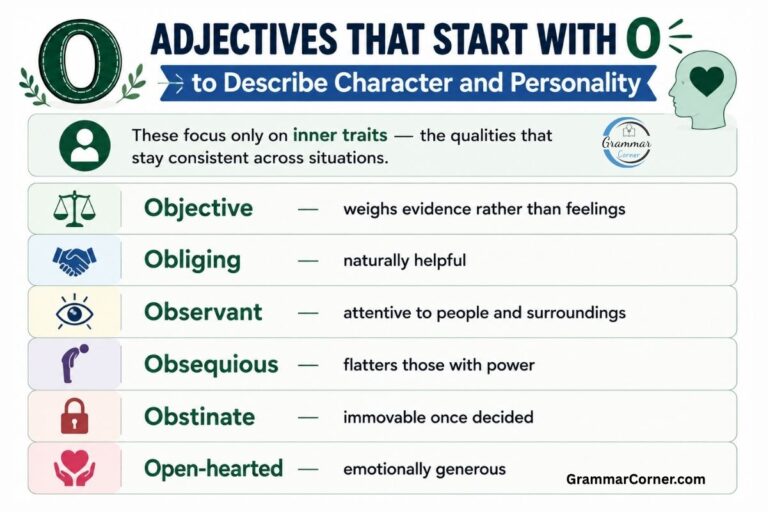 Adjectives that start with O to describe a person