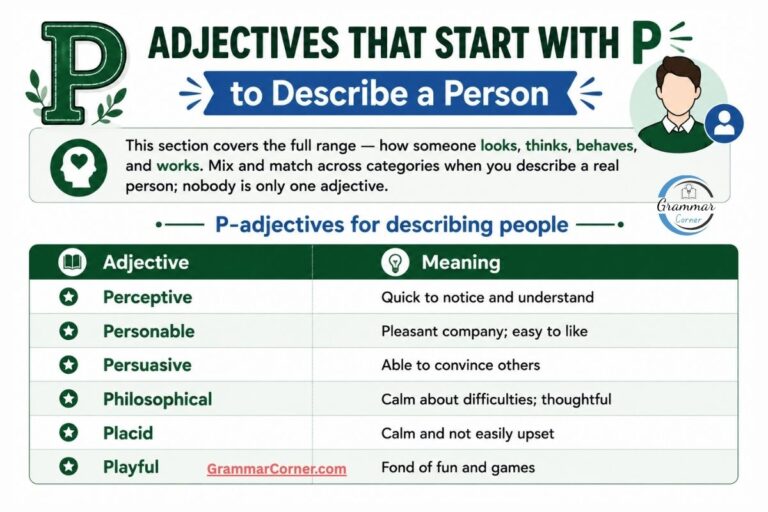 Adjectives that start with P to describe a person