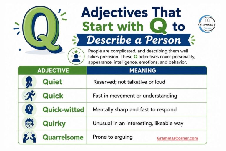 Adjectives that start with Q to describe a person