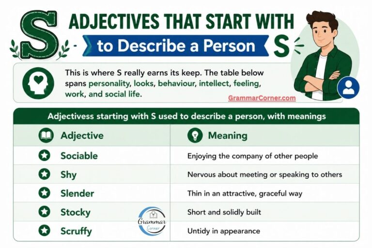 Adjectives that start with S to describe a person