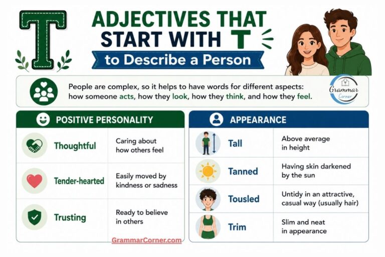 Adjectives that start with T to describe a person