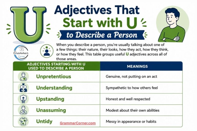 Adjectives that start with U to describe a person