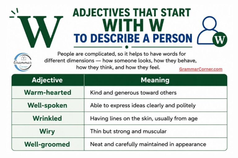 Adjectives that start with W to describe a person