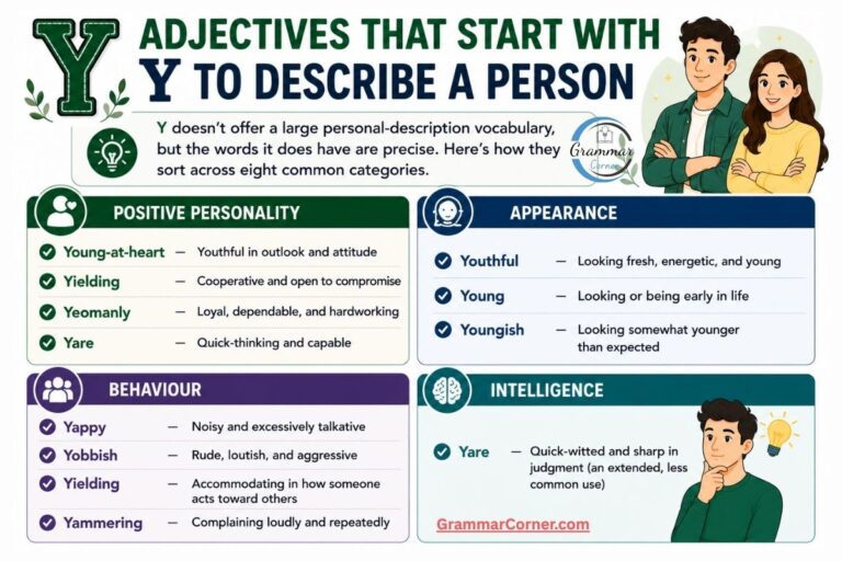 Adjectives that start with Y to describe a person