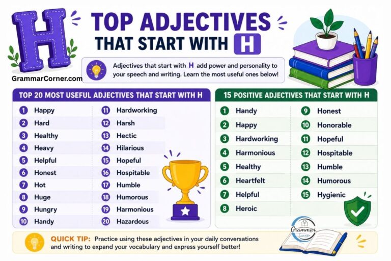 Top 20 Adjectives that start with H
