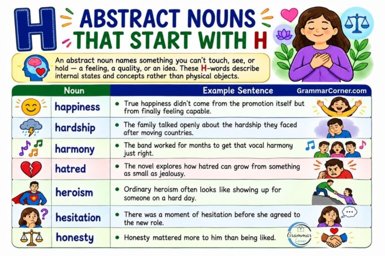 Abstract Nouns that start with H
