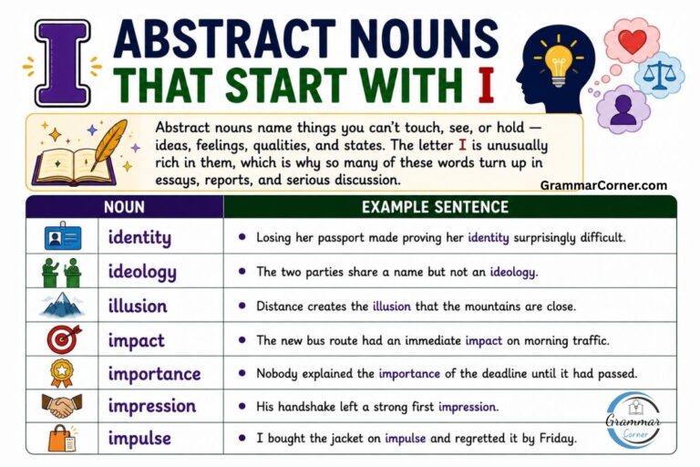 Abstract Nouns that start with I