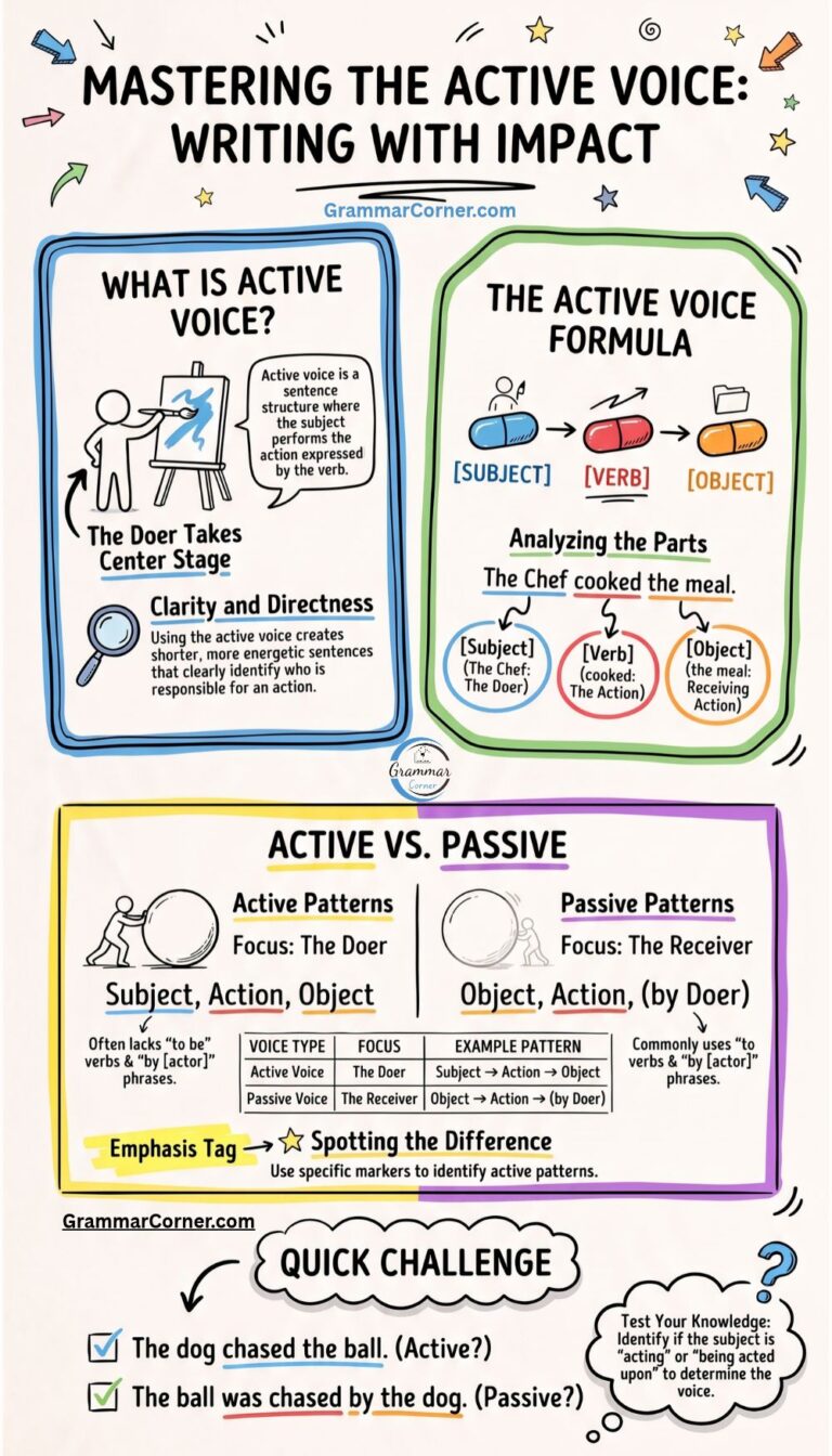 Active Sentences (Structure & Examples) - Grammar Corner