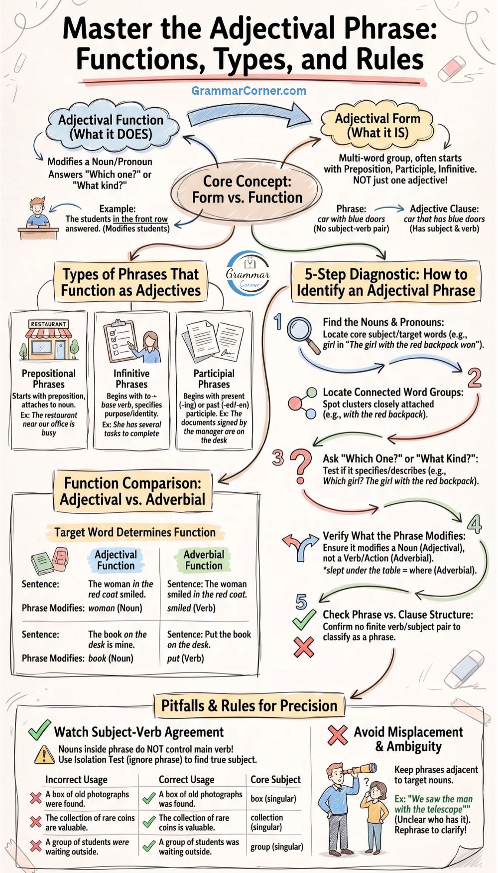 Adjectival Phrases (Functions, Types and Examples)