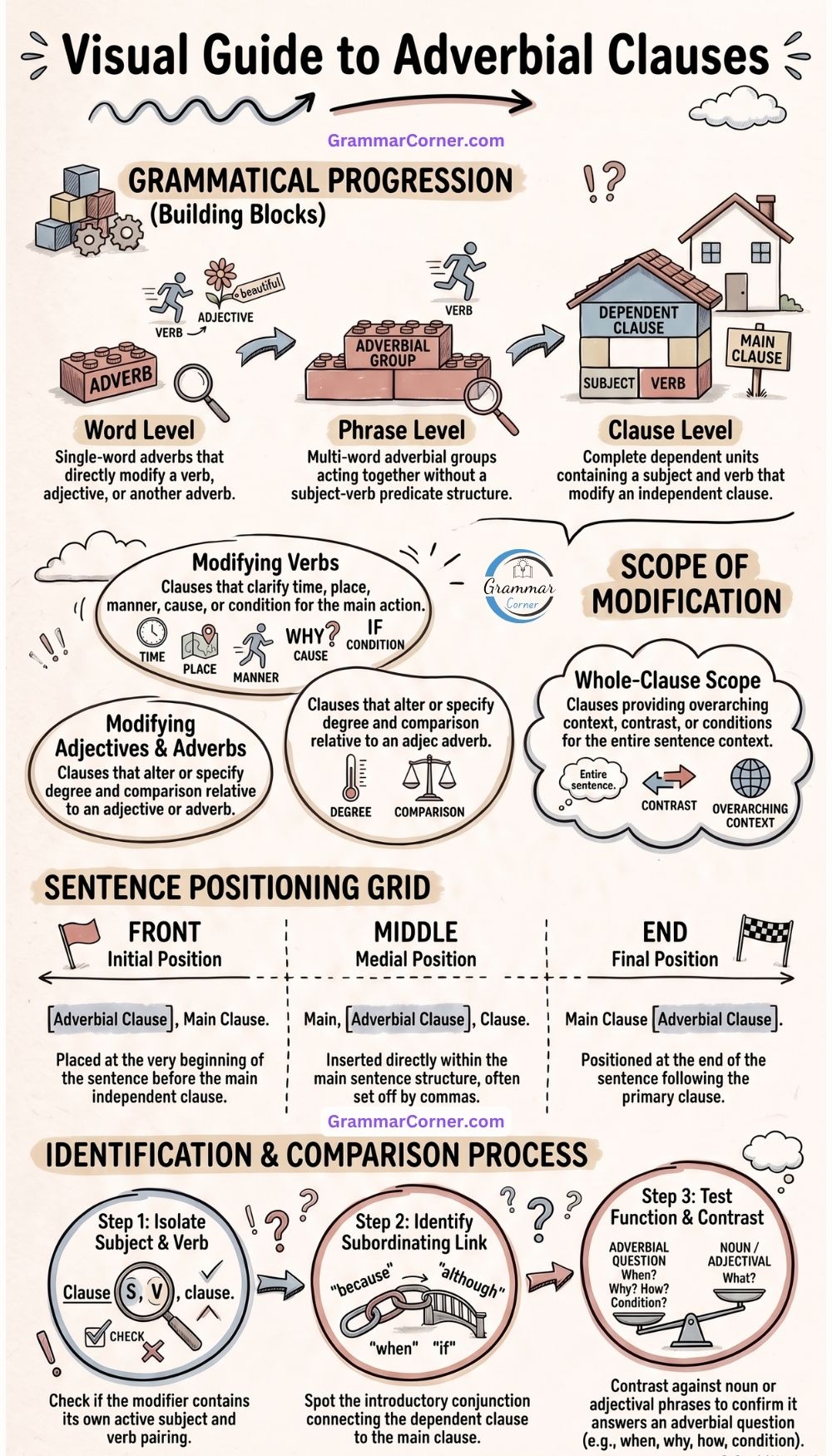 Adverbial Clauses (Types Explained With Examples)