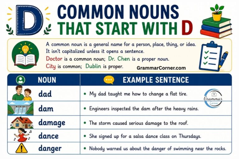 Common Nouns that start with D