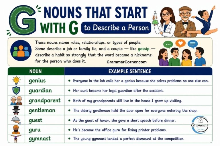 Nouns that start with G to describe a person