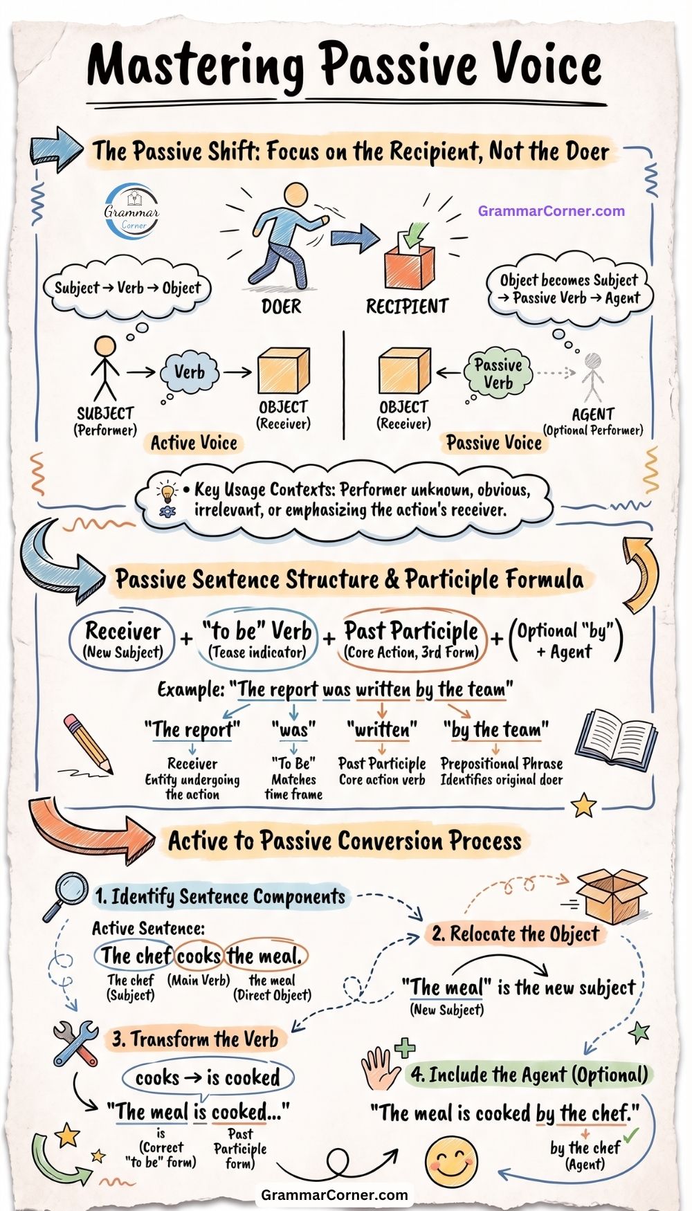 Passive Voice Sentences (Structure & Examples)