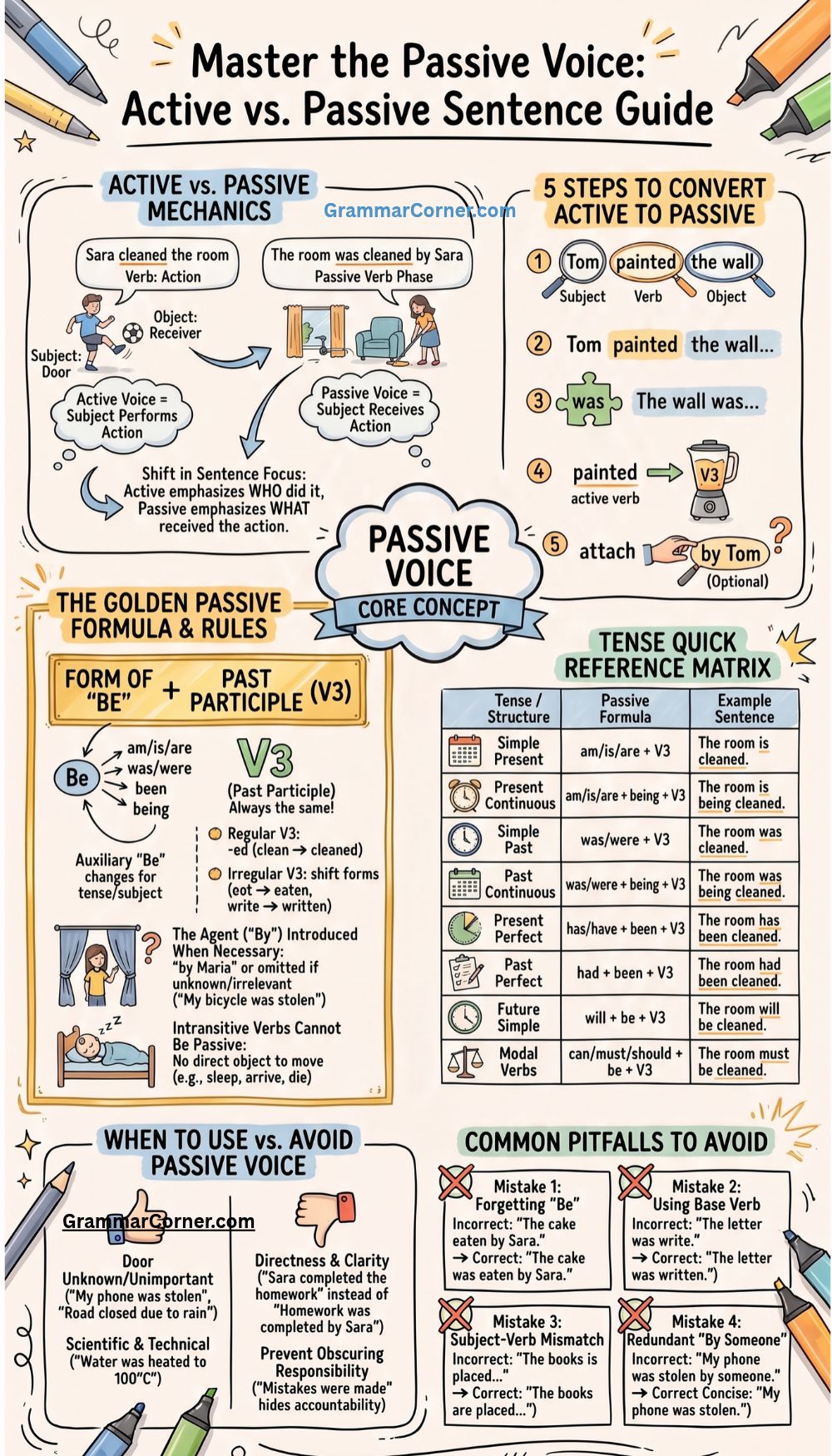 Passive Voice (Structure & Examples)