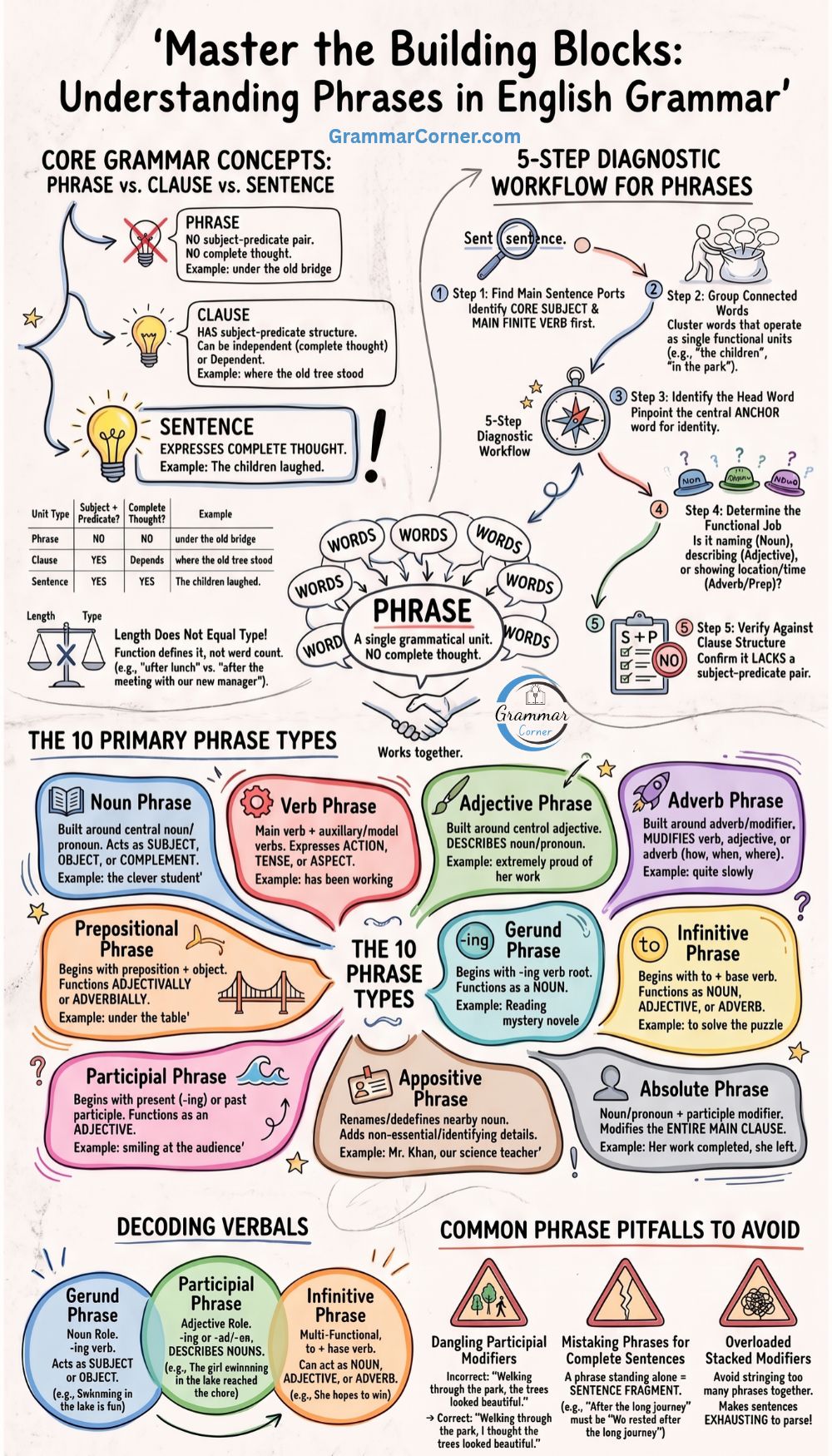 Phrases (Structure, Types and Examples) 