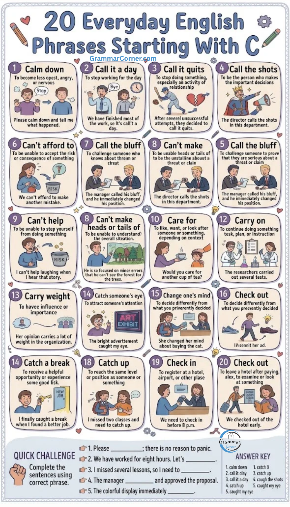 Phrases that Start With C With Meaning & Examples