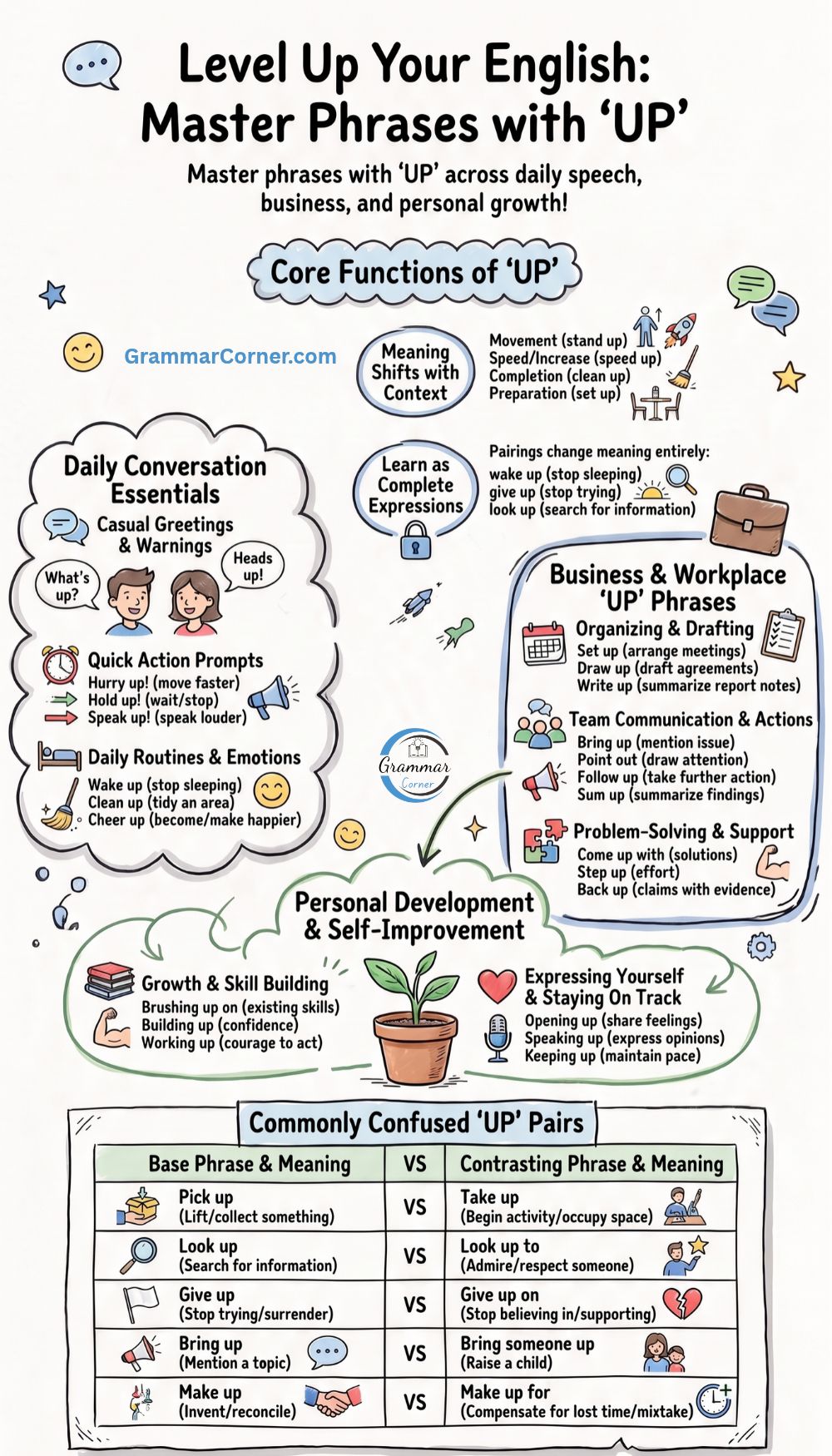 Short and useful Phrases with UP