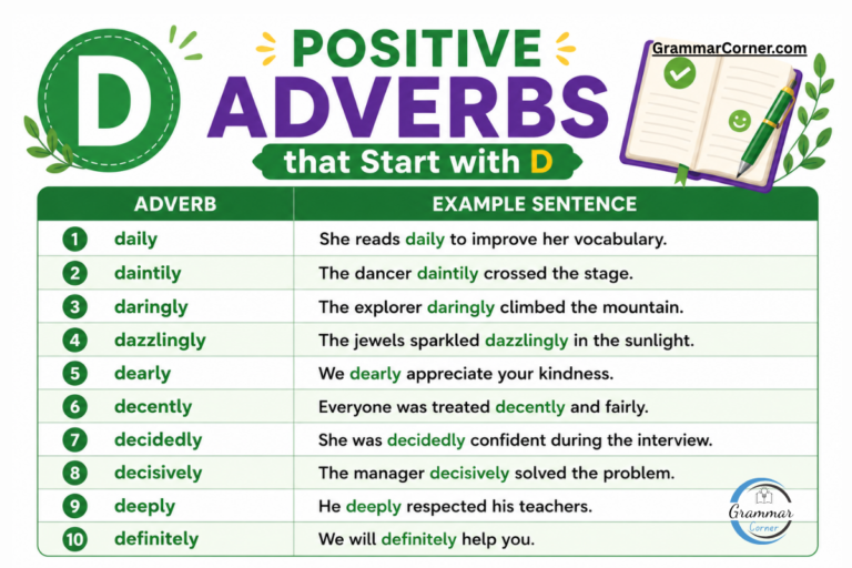 Positive Adverbs That Start With D