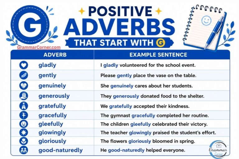 Positive Adverbs That Start With G