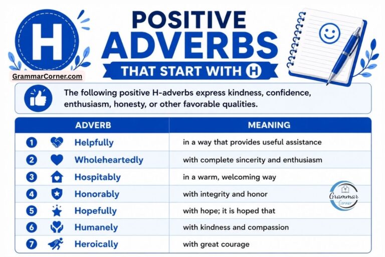 Positive Adverbs That Start With H