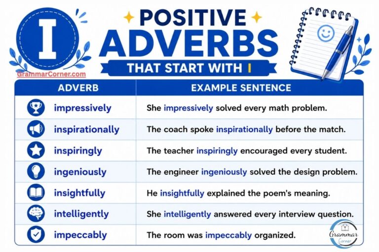 Positive Adverbs That Start With I