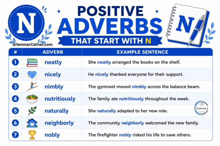 Positive Adverbs That Start With N