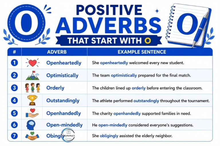 Positive Adverbs That Start With O