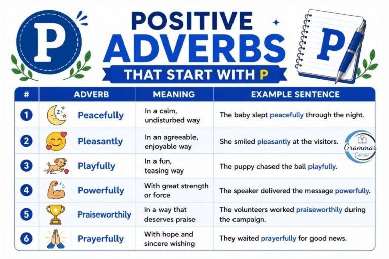 Positive Adverbs That Start With P