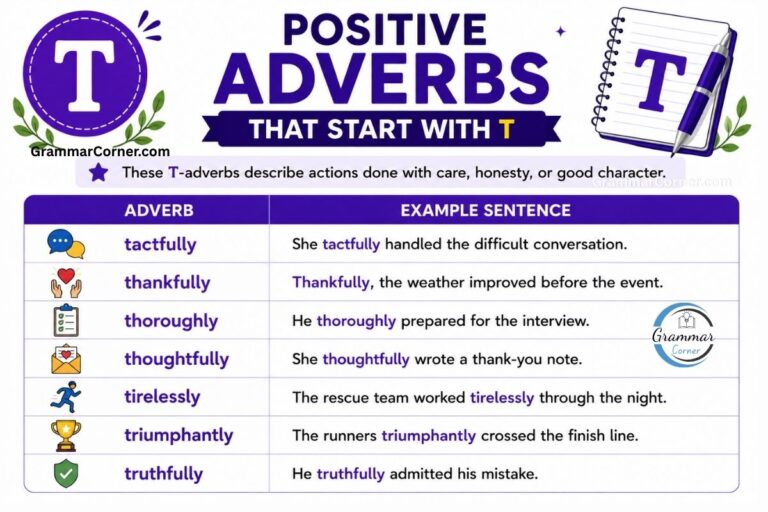 Positive Adverbs That Start With T