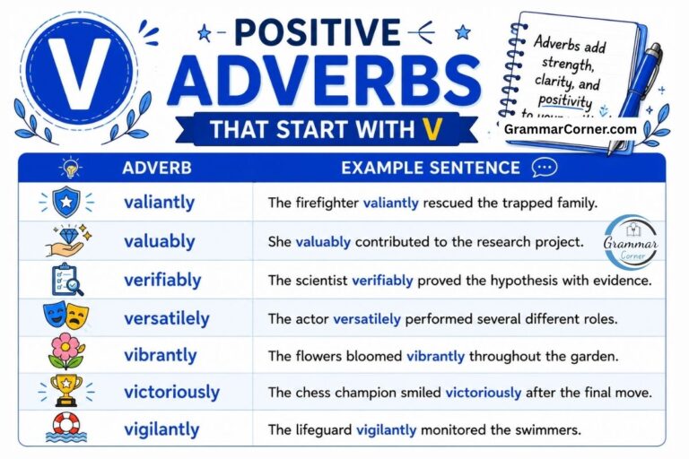 Positive Adverbs That Start With V
