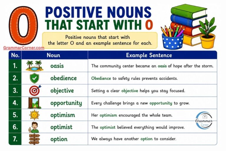 Positive Nouns That Start With O