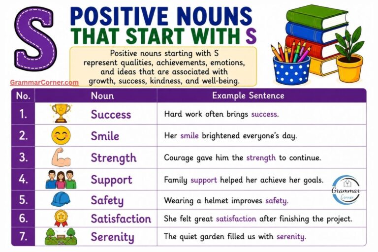 Positive Nouns That Start With S