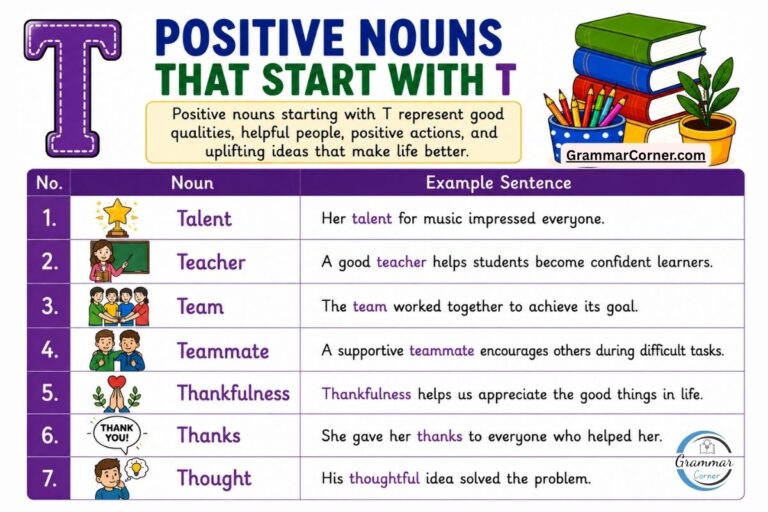 Positive Nouns That Start With T