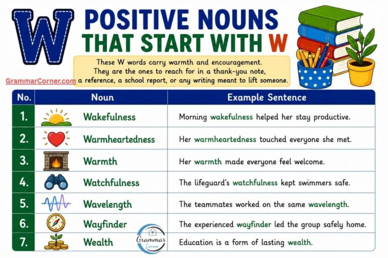 Positive Nouns That Start With W