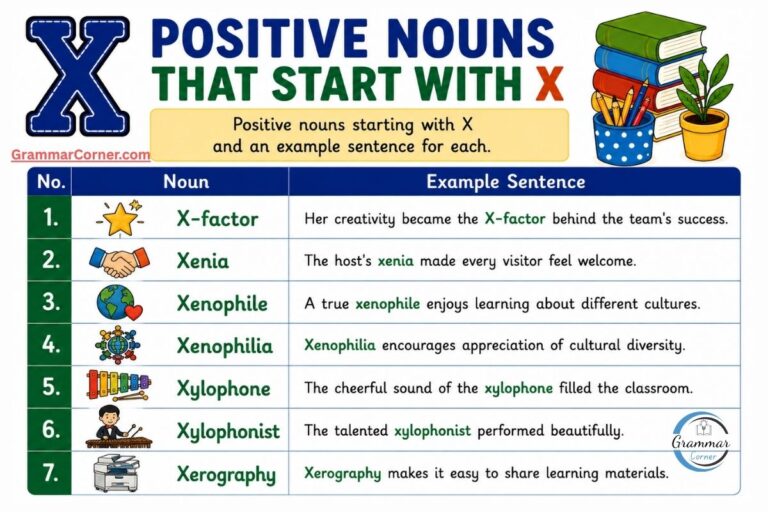 Positive Nouns That Start With X
