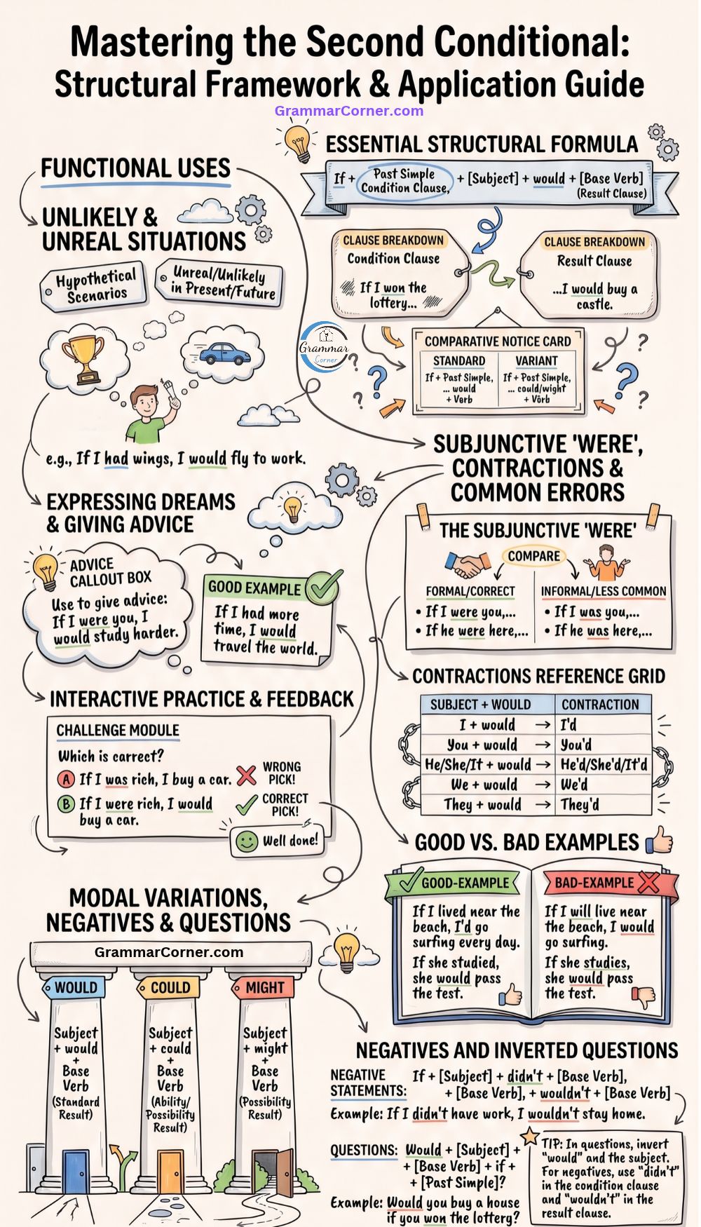 Second Conditional (Structure, Rules and Examples)