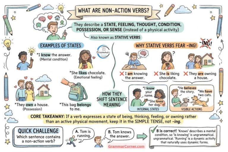 What are Non Action Verbs?
