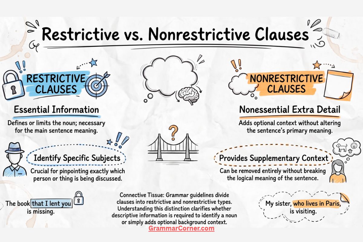 Nonrestrictive Clauses (Rules and Examples) | Restrictive Vs ...